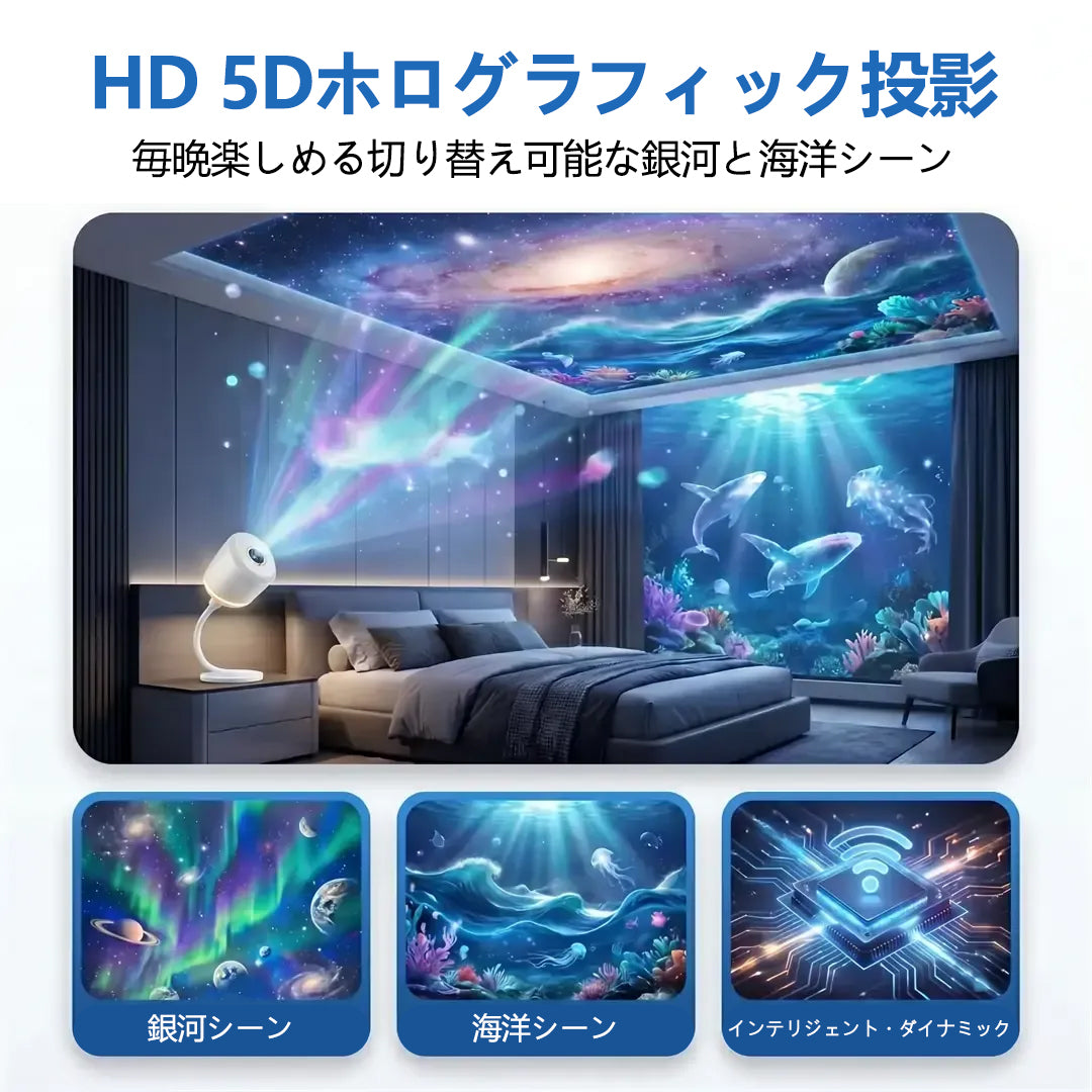 公式ストア✨SIENOVA®⭐ 360°ギャラクシー＆オーシャンウェーブ アンビエントプロジェクター