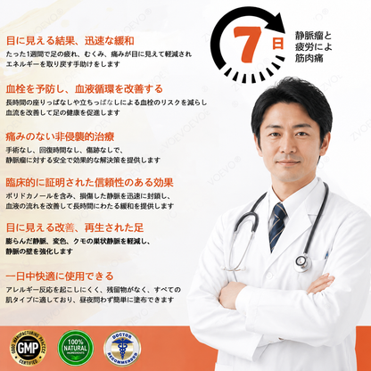 ☘️【厚生労働省認可・GMP準拠】Zvoevo® Vein Ease マイクロニードルケアパッチ（クモ状静脈・静脈瘤・むくみ・脚の疲れに）