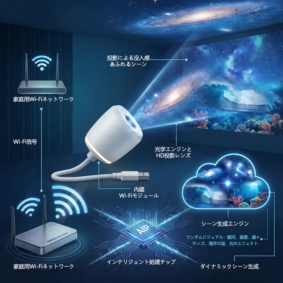 公式ストア✨SIENOVA®⭐ 360°ギャラクシー＆オーシャンウェーブ アンビエントプロジェクター