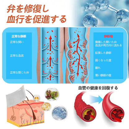 ☘️【厚生労働省認可・GMP準拠】Zvoevo® Vein Ease マイクロニードルケアパッチ（クモ状静脈・静脈瘤・むくみ・脚の疲れに）